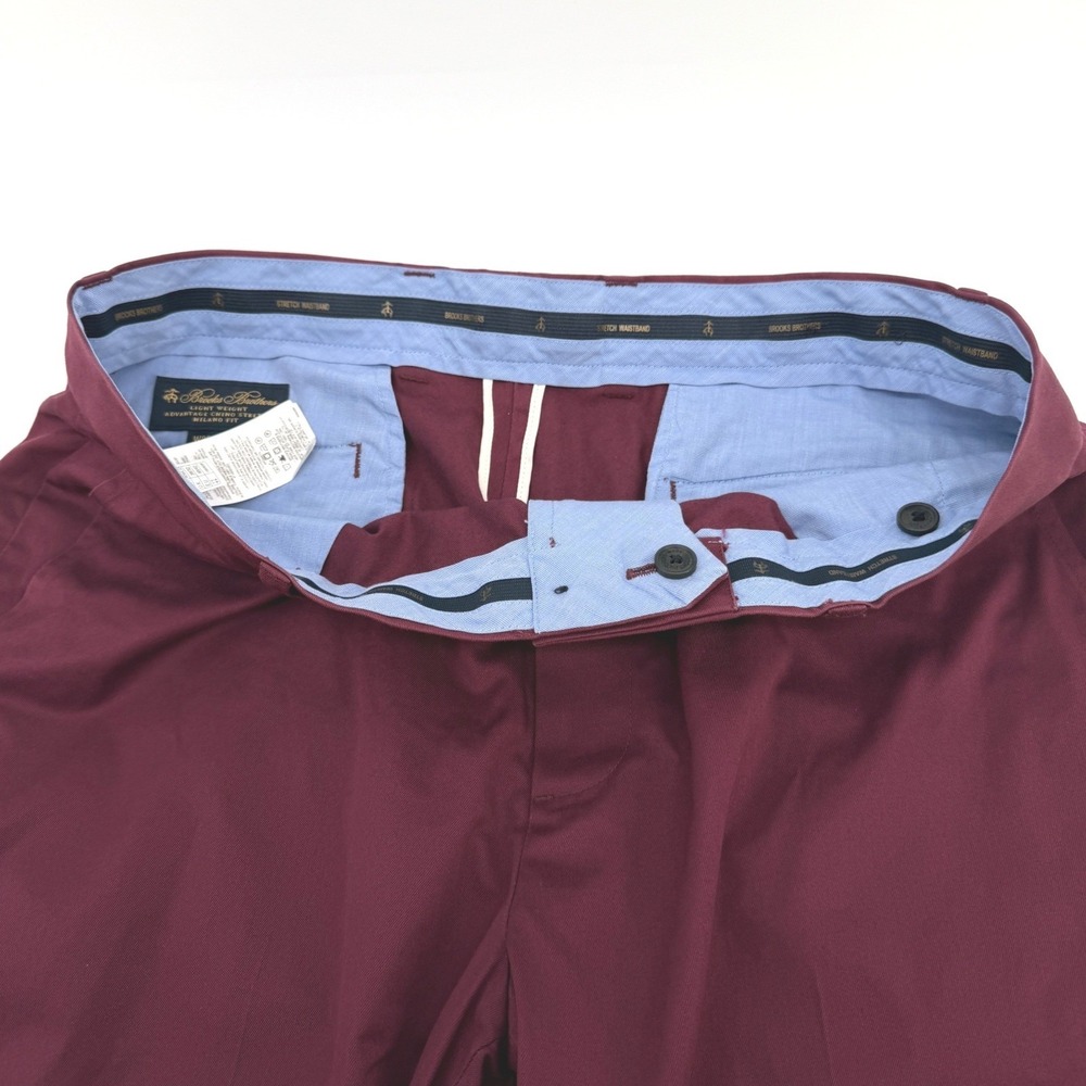 Brooks Brothers Pants Mens 35x31.5 (Tag 36x32) Burgundy‎ Lightweight Milano Fit - Picture 9 of 15